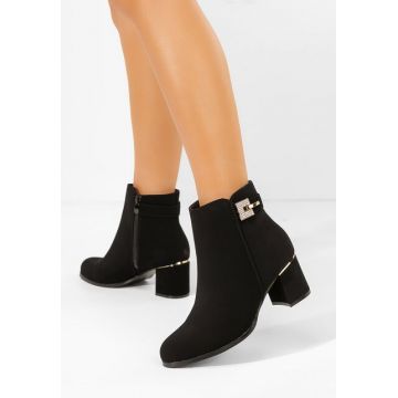 Botine cu toc Veliora negre