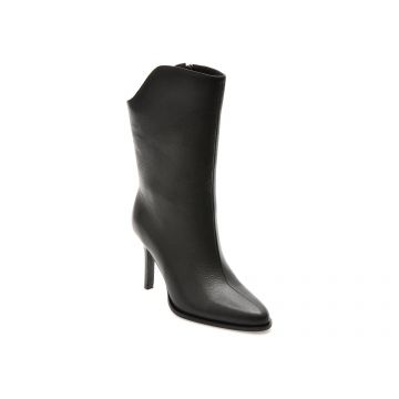 Botine elegante EPICA negre, 2445F, din piele naturala