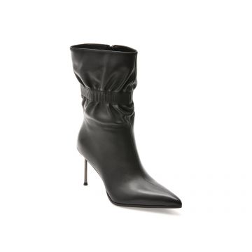 Botine elegante EPICA negre, M5A, din piele naturala