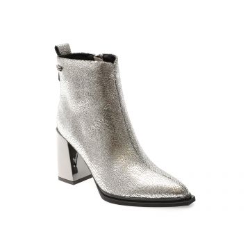 Botine elegante FLAVIA PASSINI argintii, 83291, din piele naturala
