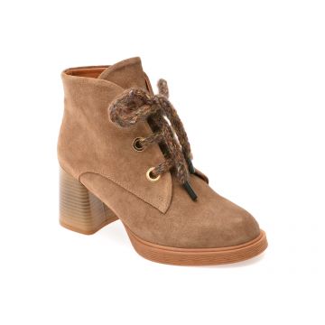 Botine EPICA maro, 3642627, din piele intoarsa