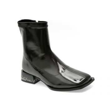 Botine FLAVIA PASSINI negre, 95261, din piele ecologica lacuita