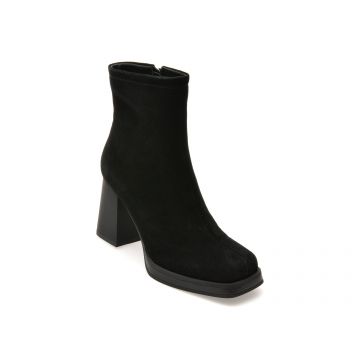 Botine FLAVIA PASSINI negre, J2789, din piele intoarsa