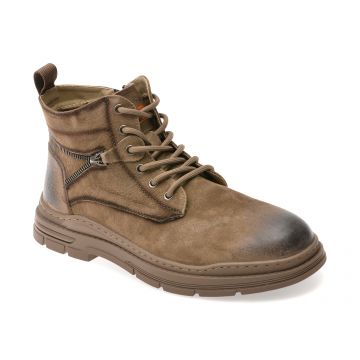 Ghete BITE THE BULLET kaki, 68070, din piele intoarsa