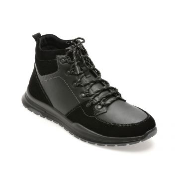 Ghete BITE THE BULLET negre, 221159, din piele naturala