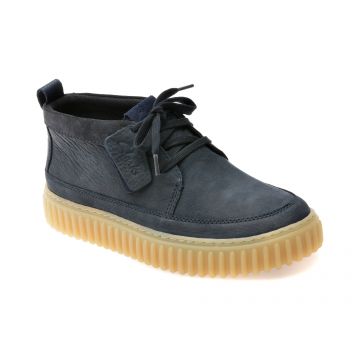 Ghete CLARKS bleumarin, TORHILL LACE HI, din nabuc