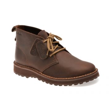 Ghete CLARKS maro, SOLSBURY DB, din piele naturala