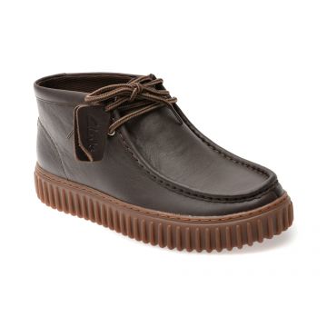 Ghete CLARKS maro, TORHILL HI, din piele naturala