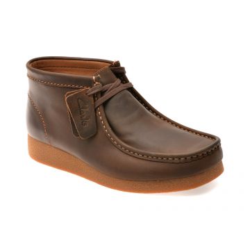 Ghete CLARKS maro, WALLABEE EVO BT, din piele naturala