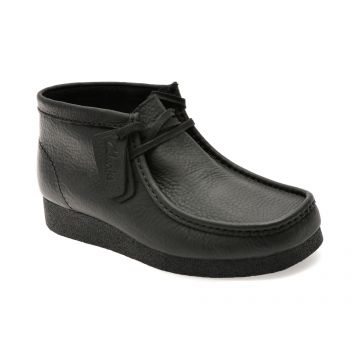 Ghete CLARKS negre, WALLABEE EVO BT, din piele naturala