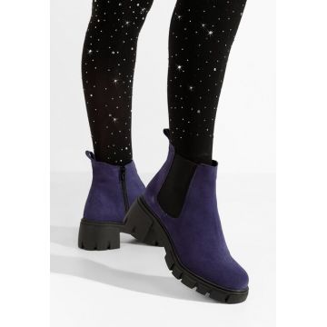 Ghete dama piele intoarsa Rowa navy