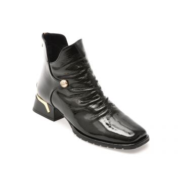 Ghete EPICA negre, 531227, din piele naturala lacuita