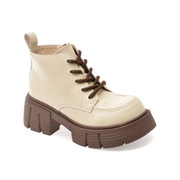 Ghete FLAVIA PASSINI albe, 99019, din piele naturala