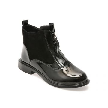 Ghete FLAVIA PASSINI negre, 156, din piele naturala lacuita