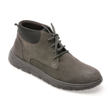 Ghete GEOX gri, U36E1B, din piele naturala