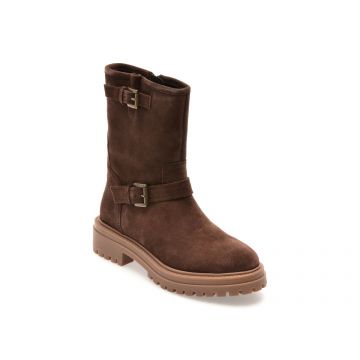 Ghete GEOX maro, D56HRD, din piele intoarsa