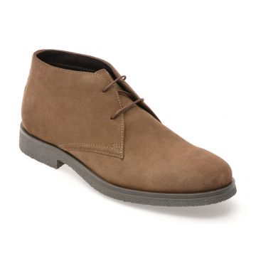 Ghete GEOX maro, U0458A, din piele intoarsa