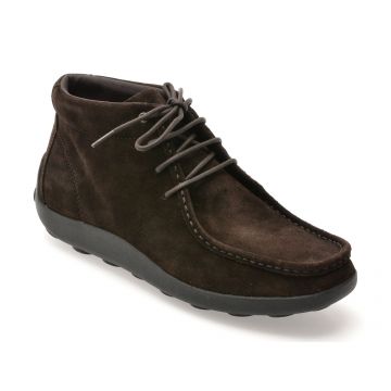 Ghete GEOX maro, U56HLA, din piele intoarsa