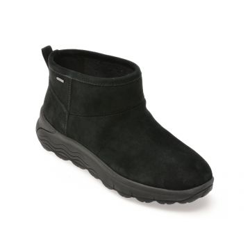 Ghete GEOX negre, D5626B, din piele intoarsa