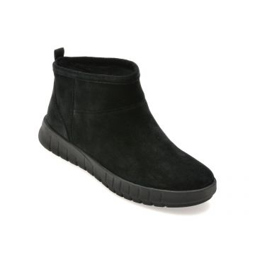 Ghete GEOX negre, D569AA, din piele intoarsa