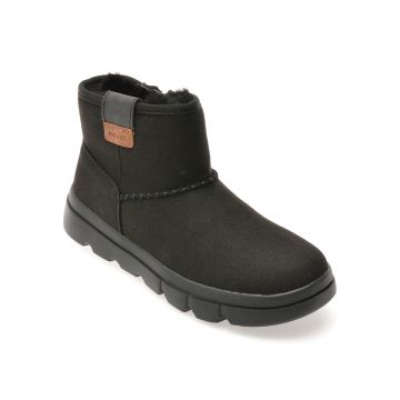 Ghete GEOX negre, J56NCA, din piele ecologica