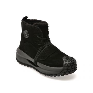 Ghete GRYXX negre, LN12, din piele intoarsa