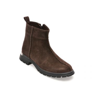 Ghete IMAGE maro, 208300, din piele intoarsa