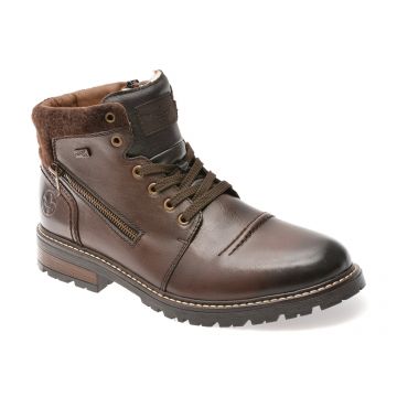 Ghete RIEKER maro, 32020, din piele naturala