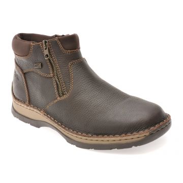 Ghete RIEKER maro, 5362, din piele naturala