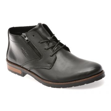 Ghete RIEKER negre, 14609, din piele naturala
