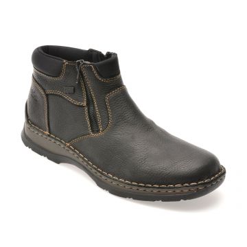 Ghete RIEKER negre, 5362, din piele naturala