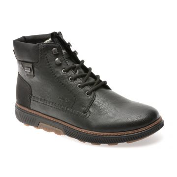 Ghete RIEKER negre, B3342, din piele ecologica