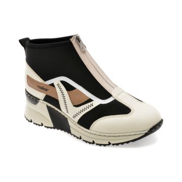 Ghete RIEKER negre, N6360, din material textil