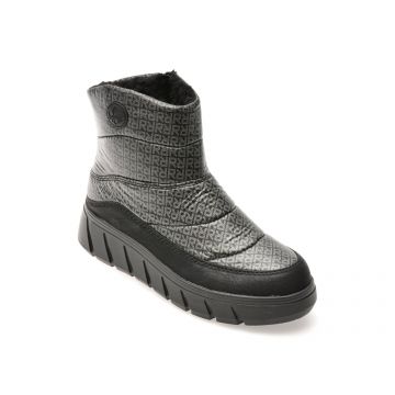 Ghete RIEKER negre, Y3552, din material textil