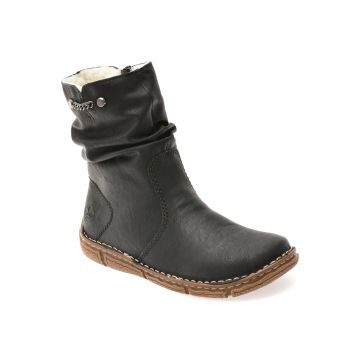Ghete RIEKER negre, Z3771, din piele ecologica