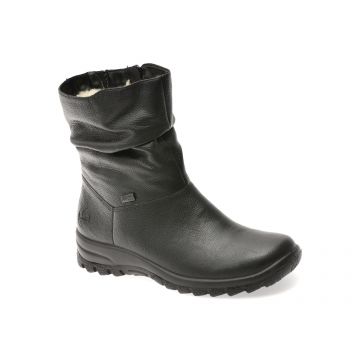 Ghete RIEKER negre, Z7193, din piele naturala