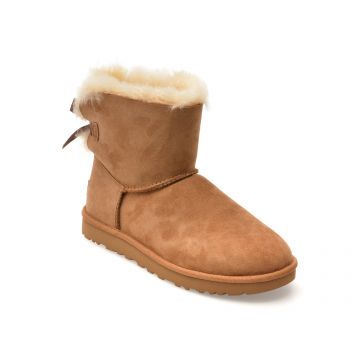 Ghete UGG maro, MINI BAILEY BOW II, din piele intoarsa Ghete UGG maro, MINI BAILEY BOW II, din piele intoarsa