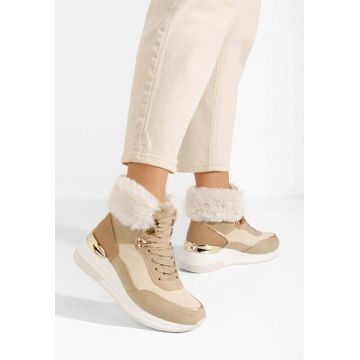 Sneakers cu platforma Loida bej