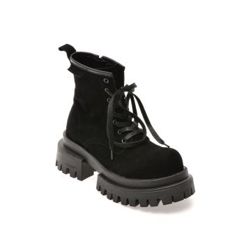 Bocanci GRYXX negri, 68206, din piele intoarsa