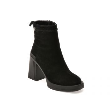 Botine ALDO negre, 70010, din piele intoarsa
