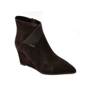 Botine elegante EPICA maro, M152B, din piele intoarsa