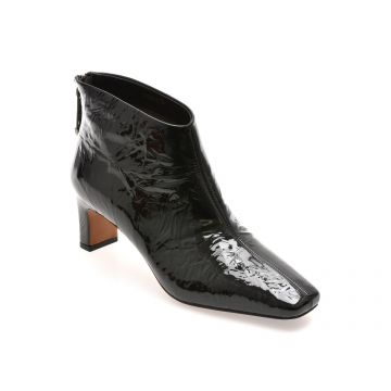 Botine elegante EPICA negre, 33M2525, din piele naturala lacuita