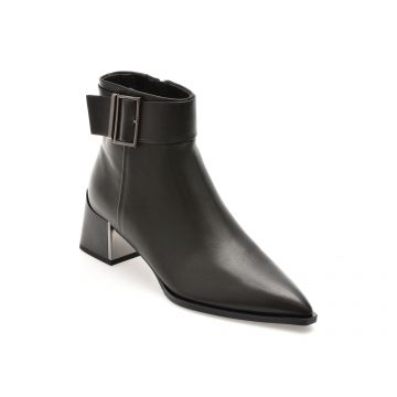 Botine elegante EPICA negre, 5C410, din piele naturala