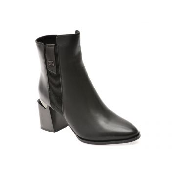 Botine elegante EPICA negre, A496, din piele naturala