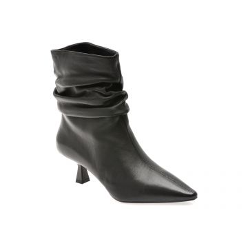 Botine elegante EPICA negre, H3011, din piele naturala