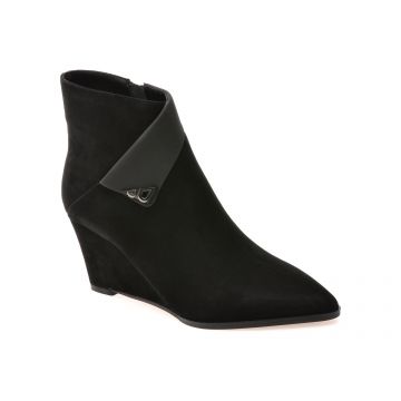 Botine elegante EPICA negre, M152B, din piele intoarsa