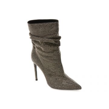 Botine elegante EPICA PREMIUM argintii, 62R, din piele naturala