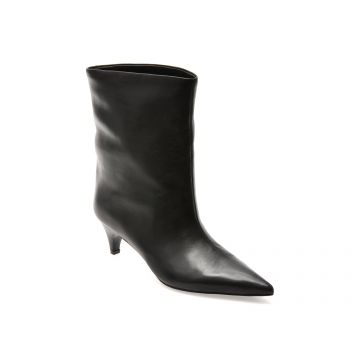 Botine elegante EPICA PREMIUM negre, 81R, din piele naturala