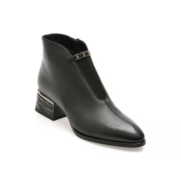 Botine EPICA negre, DX01300, din piele naturala