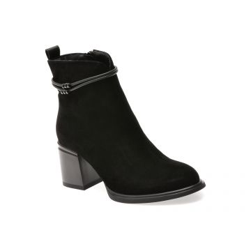 Botine FLAVIA PASSINI negre, DX01302, din piele intoarsa